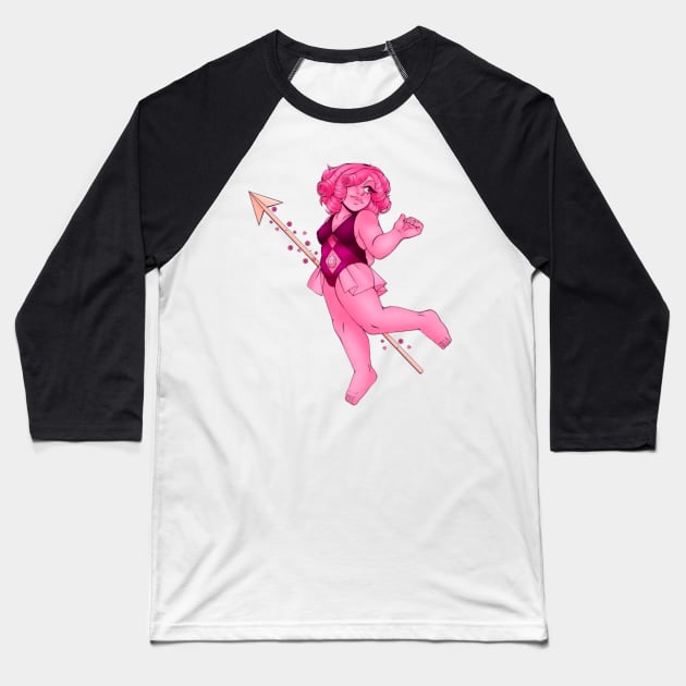 Rose Quartz Baseball T-Shirt by paperstarzz